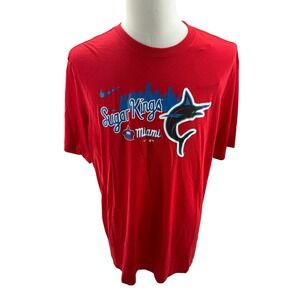 Nike Sugar Kings Miami Marlins MLB Cotton Tee Shirt Red Mens‎ XLarge NEW